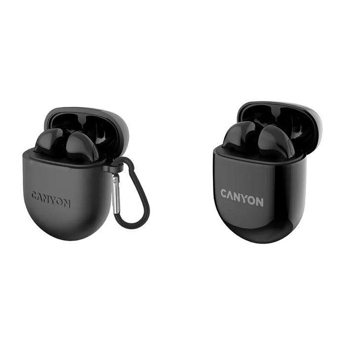 Canyon TWS-6 Auriculares True Wireless In-Ear-Buds Bluetooth 5.3 Negro Llamadas/Música/Deporte Uso Diario 21h