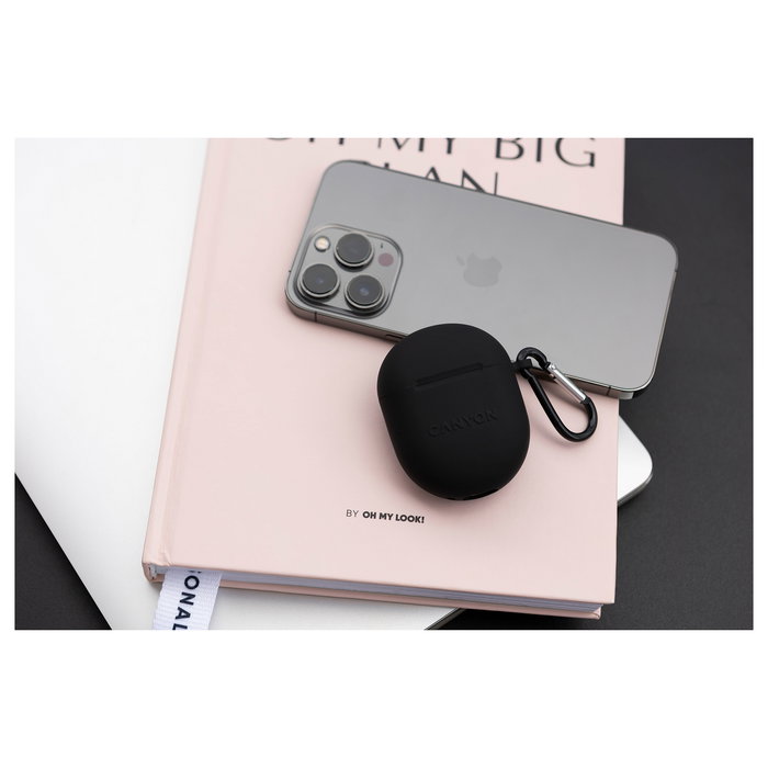 Canyon TWS-6 Auriculares True Wireless In-Ear-Buds Bluetooth 5.3 Negro Llamadas/Música/Deporte Uso Diario 21h