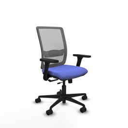 PIQUERAS Y CRESPO Silla de oficina Haches con mecanismo Sincro/Traslack Azul claro y Gris