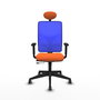 PIQUERAS Y CRESPO Silla de oficina Motilla con mecanismo Sincro/Traslack, Naranja y Azul