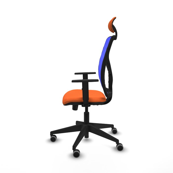 PIQUERAS Y CRESPO Silla de oficina Motilla con mecanismo Sincro/Traslack, Naranja y Azul