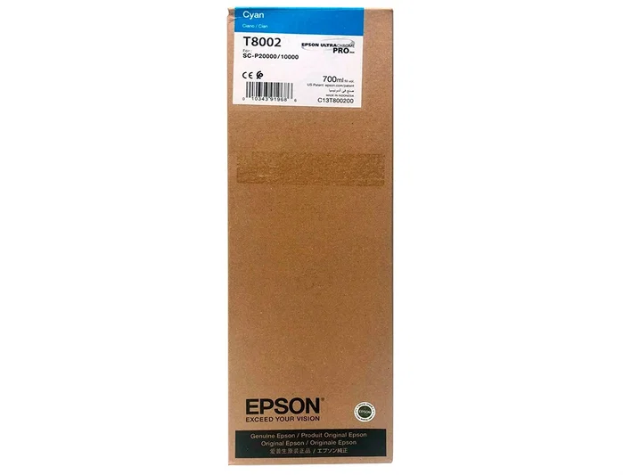 Epson T800200 UltraChrome PRO Cartucho de Tinta Cian 700ml Epson T800200 UltraChrome PRO Cartucho de Tinta Cian 700ml