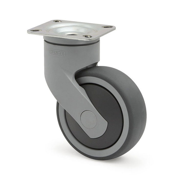 TENTE LEVINA PL Rueda Giratoria Ø100mm Plástico Aro Goma Sin Freno Antihuella TENTE LEVINA PL Rueda Giratoria Ø100mm Plástico Aro Goma Sin Freno Antihuella