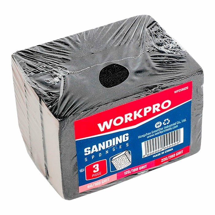 Workpro Esponja de lijar, 3 uds