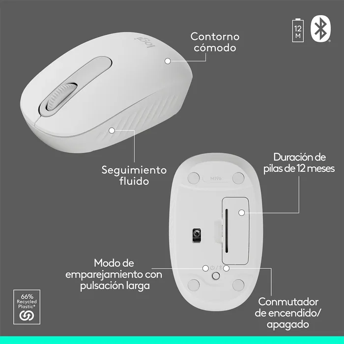 Logitech MK250 Combo de Teclado y Ratón Inalámbrico Blanco Hueso en Español QWERTY Logitech MK250 Combo de Teclado y Ratón Inalámbrico Blanco Hueso en Español QWERTY