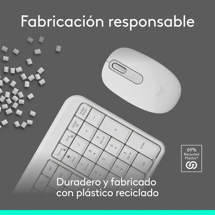 Logitech MK250 Combo de Teclado y Ratón Inalámbrico Bluetooth Blanco Hueso