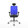 PIQUERAS Y CRESPO Silla de oficina Motilla con mecanismo Sincro/Traslack, Negro y Azul