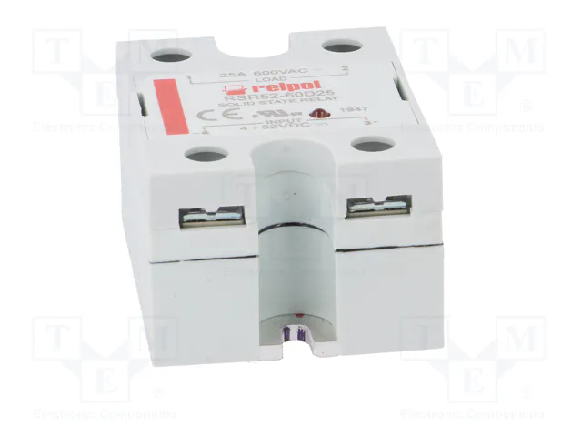 RELPOL RSR52-60D25 Relé de semiconductor monofásico 25A 48-660VAC