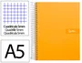 Liderpapel Cuaderno Espiral A5 Micro Crafty Tapa Forrada Naranja 120h 90gr Cuadro 5mm