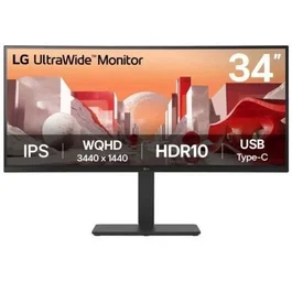 LG Monitor 34BA75QE-B.AEU Black, Monitor Ultrapanorámico 34" IPS, USB-C