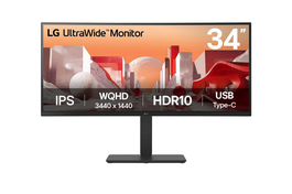 LG Monitor 34BA75QE-B.AEU Black, Monitor Ultrapanorámico 34" IPS, USB-C
