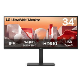 LG 34BA75QE-B Monitor 34" 21:9 WQHD IPS Curvo 3440x1440 5ms 60Hz HDR10 USB-C Altavoces