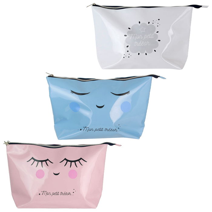 Tom et Zoe Neceser/Botiquín Puericultura 37x23x10 cm Colección Rosa Azul Blanco Ideal para Medicamentos o Utensilios Cierre Cremallera