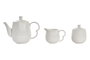 DKD Home Decor Set de Vajilla Classic Porcelain Blanco y Natural de 4 Piezas