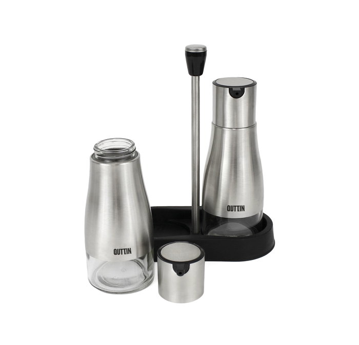 Quttin Set-2 Aceiteras Inox C/Soporte (12 Unidades)