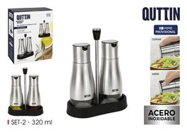 Quttin Set-2 Aceiteras Inox C/Soporte (12 Unidades)
