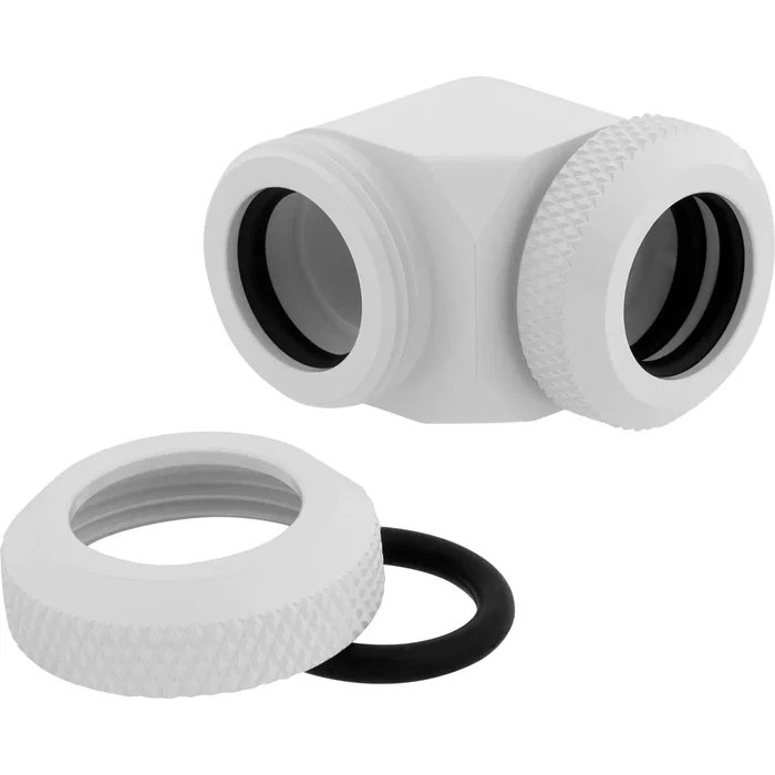 Corsair Hydro X Series XF Hardline Racor 90° 12mm OD Pack de 2 Blanco