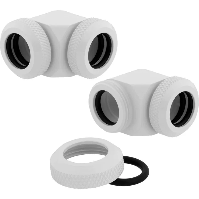 Corsair Hydro X Series XF Hardline Racor 90° 12mm OD Pack de 2 Blanco