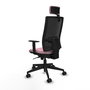 PIQUERAS Y CRESPO Silla de oficina Horna Rosa y Negro con Mecanismo Sincro
