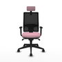 PIQUERAS Y CRESPO Silla de oficina Horna Rosa y Negro con Mecanismo Sincro