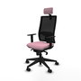 PIQUERAS Y CRESPO Silla de oficina Horna Rosa y Negro con Mecanismo Sincro