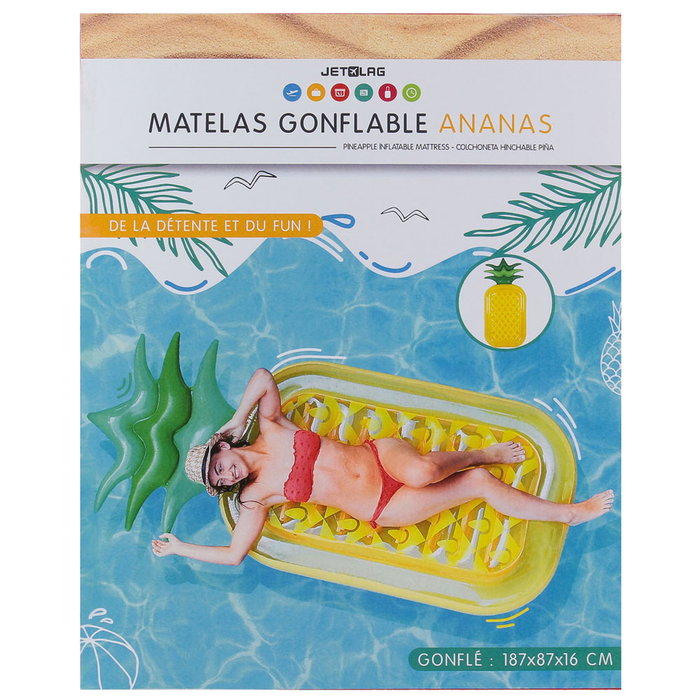 Jet Lag Colchoneta Piña 187 cm para Playa o Piscina
