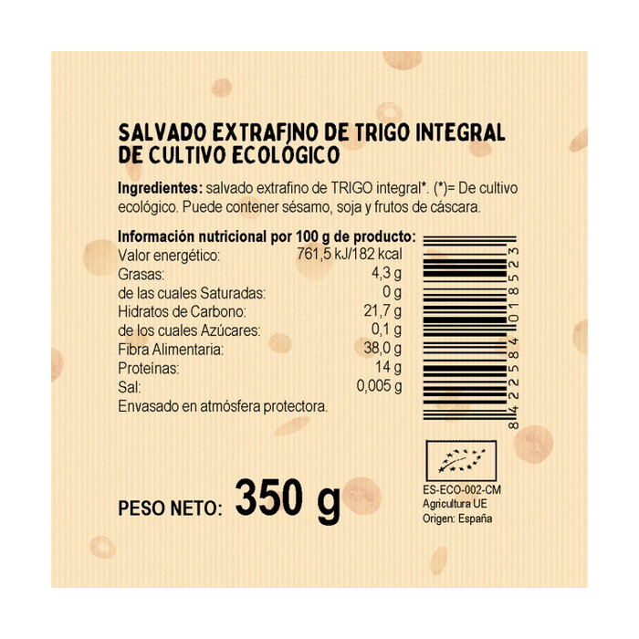 El Granero Integral Salvado de Trigo Extrafino Bio 350g (Pack de 10 unidades) El Granero Integral Salvado de Trigo Extrafino Bio 350g (Pack de 10 unidades)