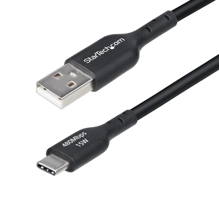Cable cargador usb-a a usb-c de 3m - usb-a a usb tipo c m/m - negro Cable cargador usb-a a usb-c de 3m - usb-a a usb tipo c m/m - negro