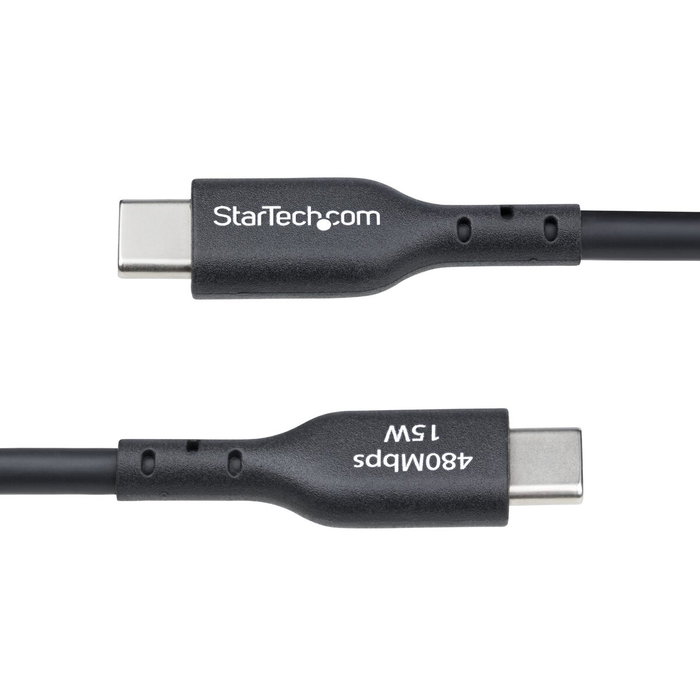 StarTech.com Cable cargador USB-A a USB-C de 3m, Negro, USB 2.0, 3A