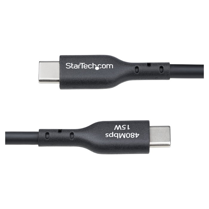StarTech.com Cable cargador USB-A a USB-C de 3m, Negro, USB 2.0, 3A
