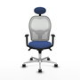 PIQUERAS Y CRESPO Silla de oficina Jorquera Azul Marino y Blanco