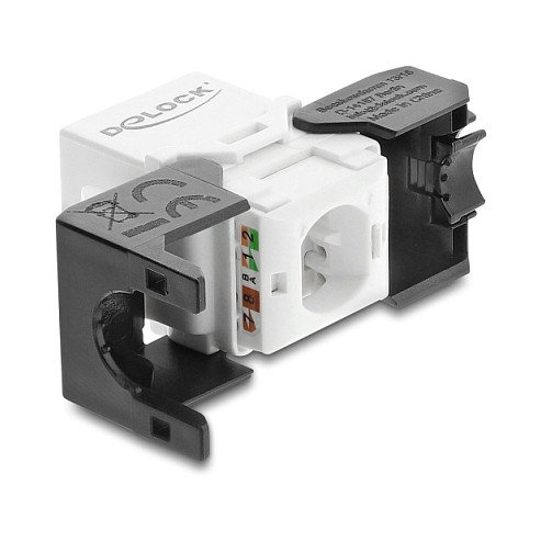 DeLOCK 90802 Módulo Keystone RJ45 para LSA Cat.6 UTP sin herramientas Negro/Blanco