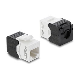 DeLOCK 90802 Módulo Keystone RJ45 para LSA Cat.6 UTP sin herramientas Negro/Blanco