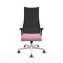 PIQUERAS Y CRESPO Sillón Albacete Rosa y Negro con Mecanismo Sincro y Base Blanca