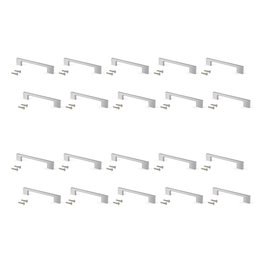 Emuca Lote de 20 tiradores para mueble Paiporta, L160mm, intereje 128mm, Zamak, Níquel satinado