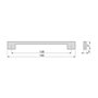 Emuca Lote de 20 tiradores para mueble Paiporta, L160mm, intereje 128mm, Zamak, Níquel satinado