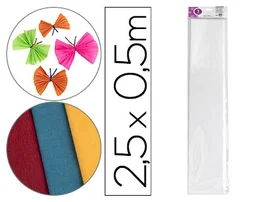 Liderpapel Papel crespon Blanco 50 cm x 2,5 m 34g/m2