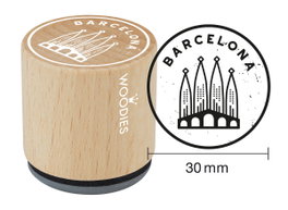 Woodies Sello de madera y caucho Sagrada Família 33x30mm