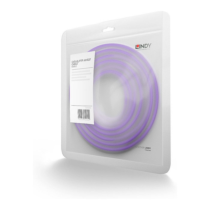 LINDY Cable de Red Patch Cord Cat6 S/FTP 1 m Violeta, Blindaje S-STP, Conectores RJ-45 Macho, 10/100/1000Base-T(X), 250 MHz, RoHS, UL, California Prop 65