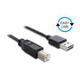 DeLOCK Cable USB 2.0 Tipo A a Tipo B, 0,5 m, Negro
