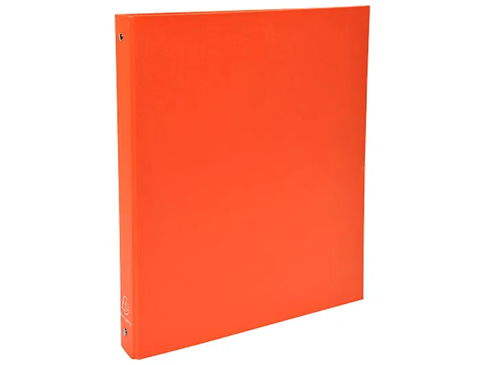Exacompta Carpeta de 4 Anillas 30mm Redondas DIN A4 Cartón Forrado Naranja 40mm Lomo