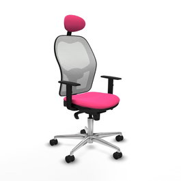PIQUERAS Y CRESPO Silla de oficina Jorquera Rosa y Blanco