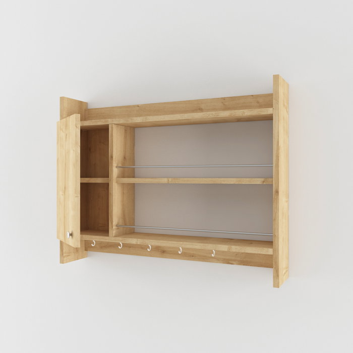 Hanah Home Estantería de Cocina Roble 85x15x65 cm Tablero Partículas Melamina Cocina Elegante Funcional Almacenamiento Organización