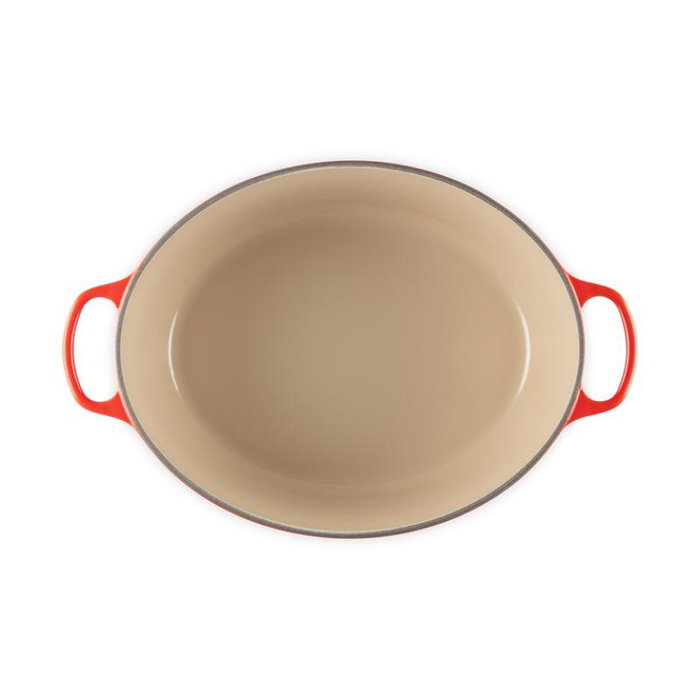 Le Creuset Signature Roaster oval 40 cm rojo cereza - Asadera de hierro fundido con esmalte, 13,9 L