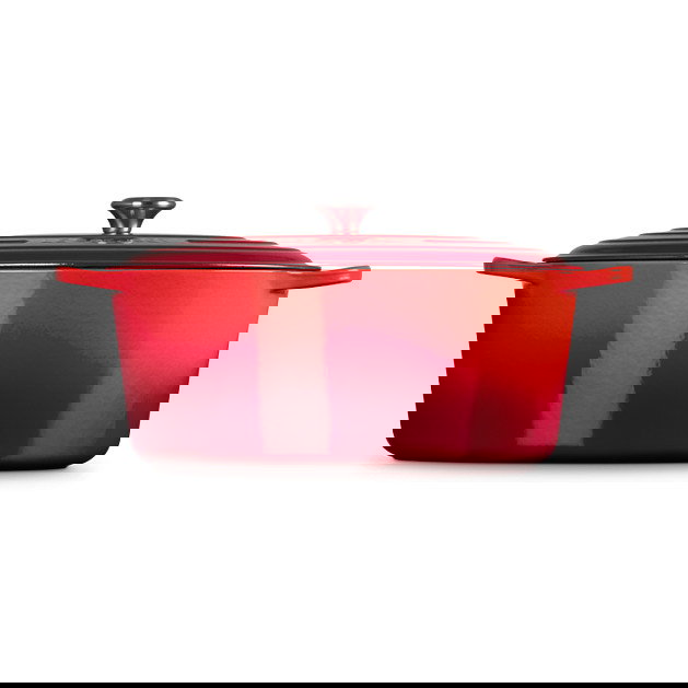 Le Creuset Bratpfanne 2022516 Bräter, 40 cm 13,9 L Volumen, kirschrot Rot, Gusseisen mit Deckel