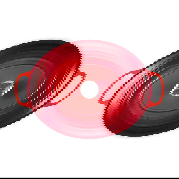 Le Creuset Bratpfanne 2022516 Bräter, 40 cm 13,9 L Volumen, kirschrot Rot, Gusseisen mit Deckel