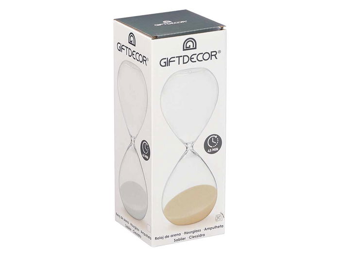 Giftdecor Reloj de Arena 25 cm Surtidos Colores Neutros 45 Minutos Aprox (Set de 12)