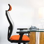 PIQUERAS Y CRESPO Silla de oficina Jorquera con mecanismo Sincro/Traslack, Naranja y Azul