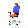 PIQUERAS Y CRESPO Silla de oficina Jorquera con mecanismo Sincro/Traslack, Naranja y Azul