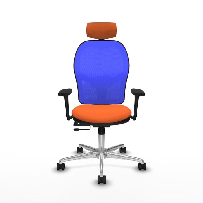 PIQUERAS Y CRESPO Silla de oficina Jorquera con mecanismo Sincro/Traslack, Naranja y Azul PIQUERAS Y CRESPO Silla de oficina Jorquera con mecanismo Sincro/Traslack, Naranja y Azul